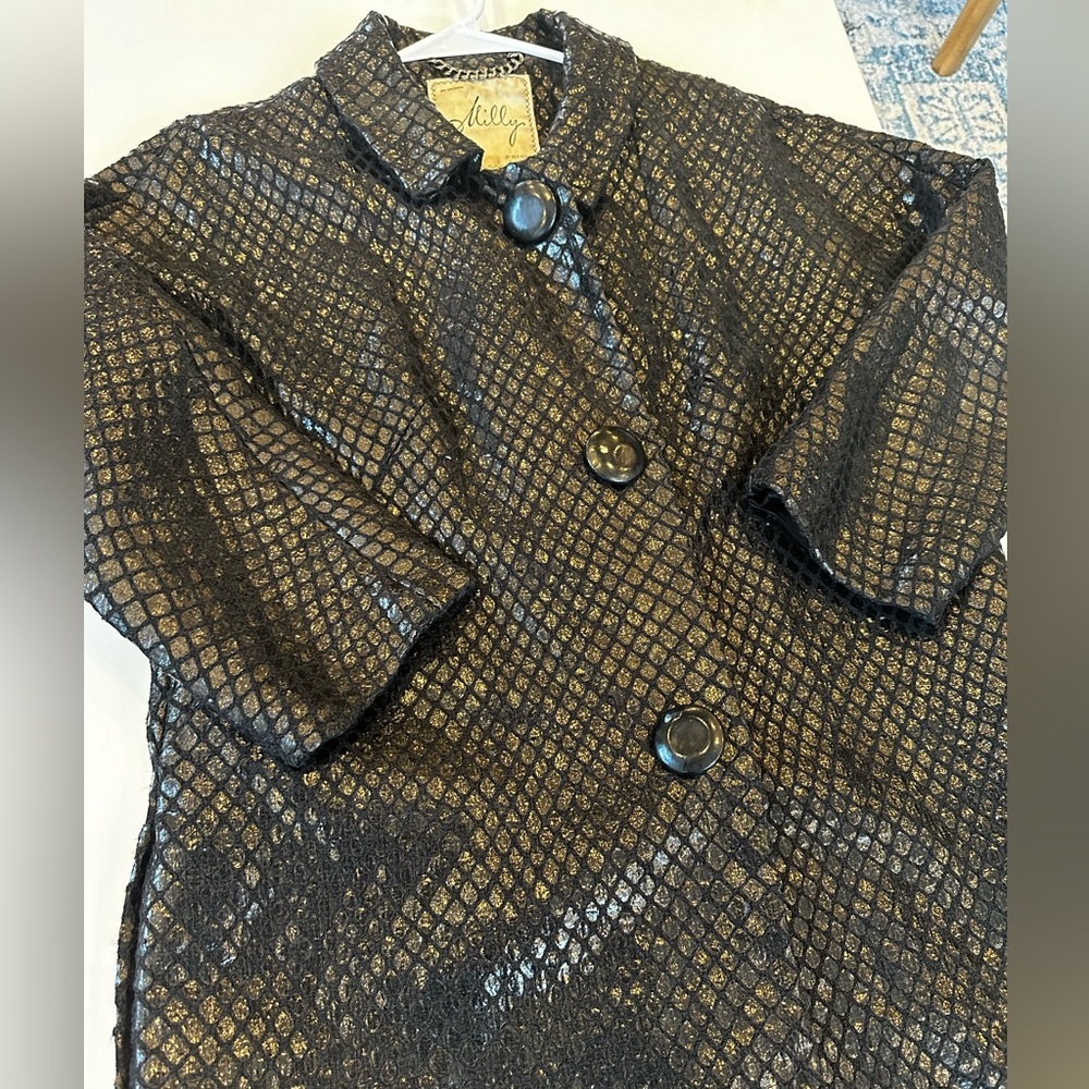 Vintage Milly of New York Black Peacoat Size 4 - Picture 4 of 5